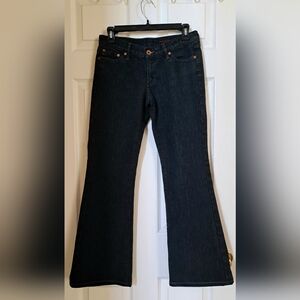 Ag Adriano Goldschmied Black Denim Jeans with Red and Blue Label Accents